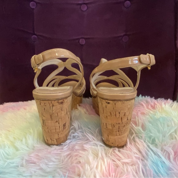 Prada Patent Leather Cork Wedge Sandal - Picture 4 of 9
